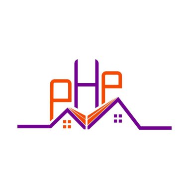 PHP Real State logo tasarımı, PHP basit ve modern logo. PHP lüks alfabe tasarımı  