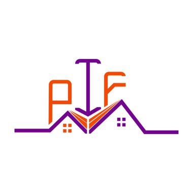 PIF Real State logo tasarımı, PIF basit ve modern logo. PIF lüks alfabe tasarımı  