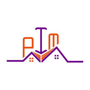 PIM Real State logo tasarımı, PIM basit ve modern logo. PIM lüks alfabe tasarımı  