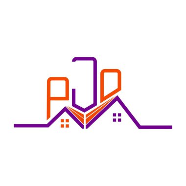 PJO Real State logo tasarımı, PJO basit ve modern logo. PJO lüks alfabe tasarımı  