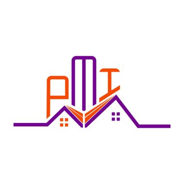 PMI Real State logo tasarımı, PMI basit ve modern logo. PMI lüks alfabe tasarımı  