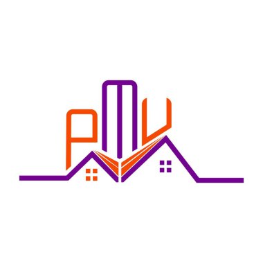 PMU Real State logo tasarımı, PMU basit ve modern logo. PMU lüks alfabe tasarımı  