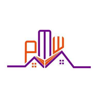 PMW Real State logo tasarımı, PMW basit ve modern logo. PMW lüks alfabe tasarımı  