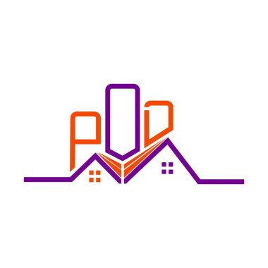 POD Emlak Logosu Tasarımı, POD Basit ve Modern Logo. POD lüks alfabe tasarımı  
