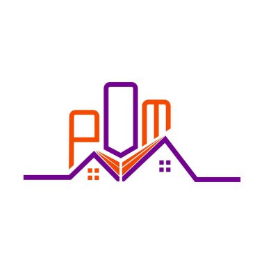 POM Emlak Logosu Tasarımı, POM Basit ve Modern Logo. POM lüks alfabe tasarımı  