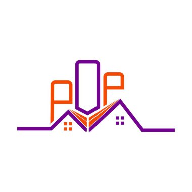 POP Real State logo tasarımı, POP basit ve modern logo. POP lüks alfabe tasarımı  