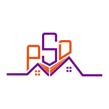 PSD Real State logo tasarımı, PSD basit ve modern logo. PSD lüks alfabe tasarımı  