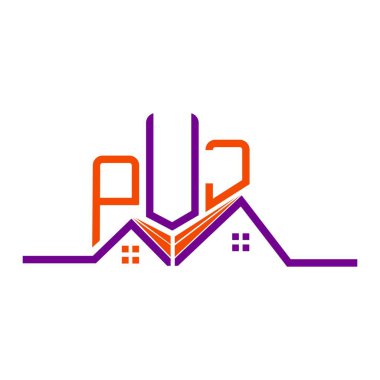 PUJ Real State logo tasarımı, PUJ basit ve modern logo. PUJ lüks alfabe tasarımı  