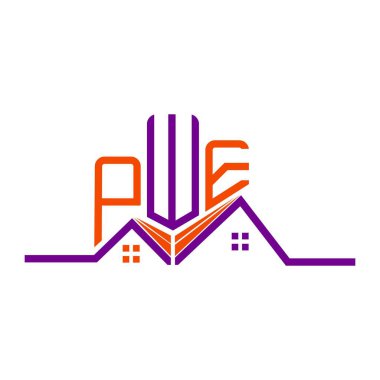 PWE Emlak Logosu Tasarımı, PWE Basit ve Modern Logo. PWE lüks alfabe tasarımı  