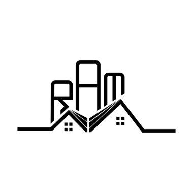 RAM Real State logo tasarımı, RAM basit ve modern logo. RAM lüks alfabe tasarımı  