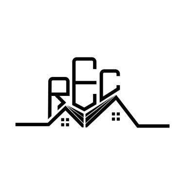 REC emlak logosu tasarımı, REC basit ve modern logo. REC lüks alfabe tasarımı  