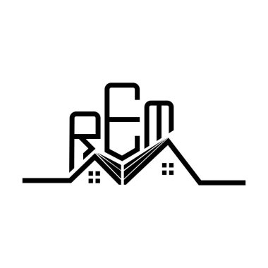 REM Real State logo tasarımı, REM basit ve modern logo. REM lüks alfabe tasarımı  