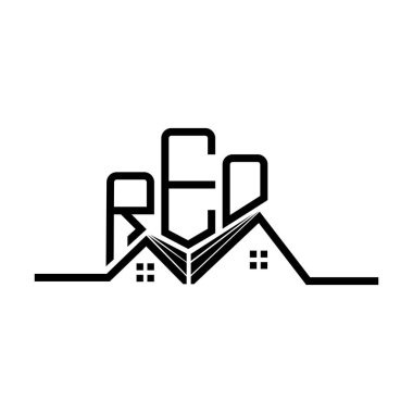 REO Real State logo tasarımı, REO basit ve modern logo. REO lüks alfabe tasarımı  