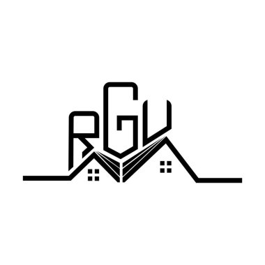 RGU Real State logo tasarımı, RGU basit ve modern logo. RGU lüks alfabe tasarımı  