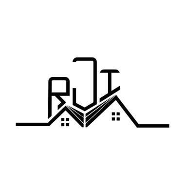 RJI Real State logo tasarımı, RJI basit ve modern logo. RJI lüks alfabe tasarımı  