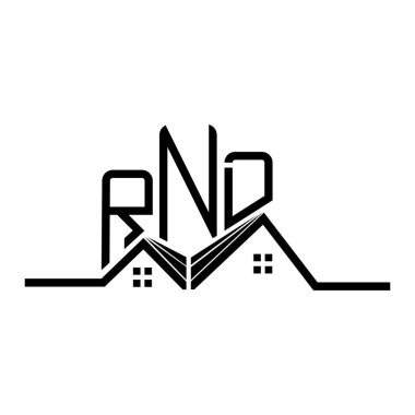 RND Real State logo tasarımı, RND basit ve modern logo. RND lüks alfabe tasarımı  