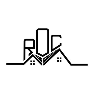 ROC Real State logo tasarımı, ROC basit ve modern logo. ROC lüks alfabe tasarımı  