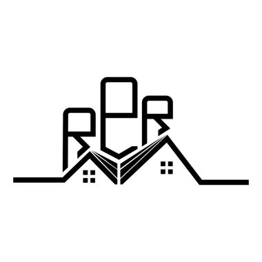 RPR emlak logosu tasarımı, RPR basit ve modern logo. RPR lüks alfabe tasarımı  