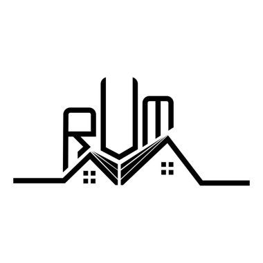 RUM Real State logo tasarımı, RUM basit ve modern logo. RUM lüks alfabe tasarımı  
