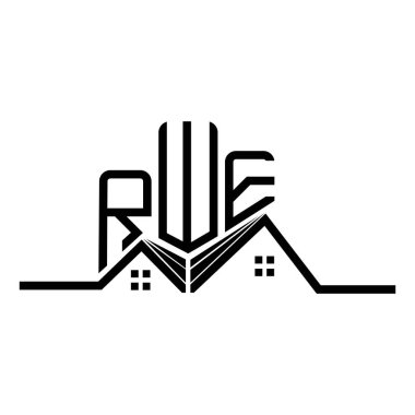 RWE emlak logosu tasarımı, RWE basit ve modern logosu. RWE lüks alfabe tasarımı  