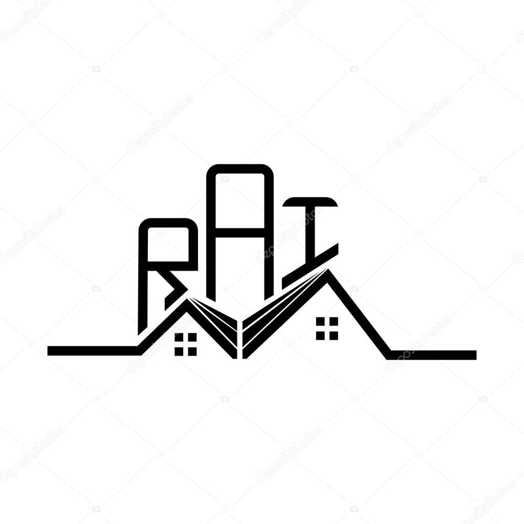 RAI Real State logo design, RAI simple and modern logo. RAI luxurious alphabet design