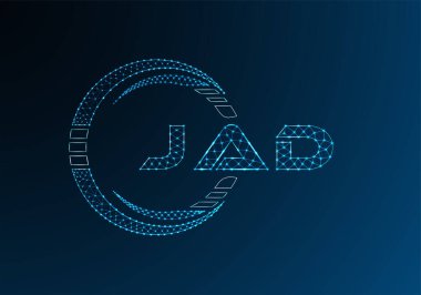 JAD low poly letter logo vector design. JAD lower poly logo design. Low poly logo.