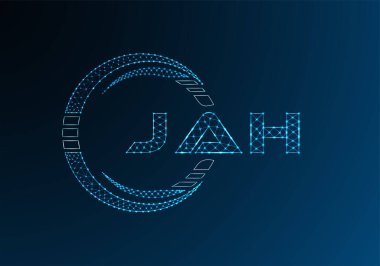JAH low poly letter logo vector design. JAH lower poly logo design. Low poly logo.