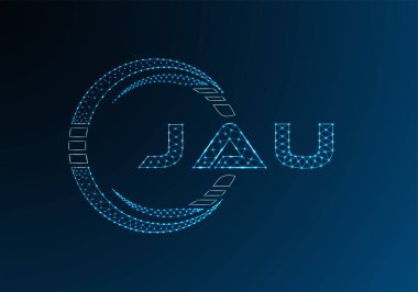 JAU low poly letter logo vector design. JAU lower poly logo design. Low poly logo.