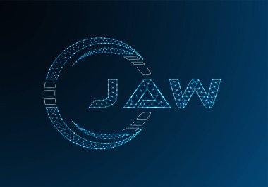 JAW düşük poli harfli logo vektör tasarımı. JAW düşük polyester logo tasarımı. Düşük polyester logo.