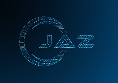 JAZ düşük poli harfli logo vektör tasarımı. JAZ düşük polyester logo tasarımı. Düşük polyester logo.