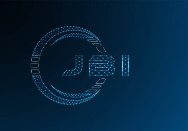 JBI low poly letter logo vector design. JBI lower poly logo design. Low poly logo.