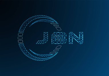 JBN low poly letter logo vector design. JBN lower poly logo design. Low poly logo.
