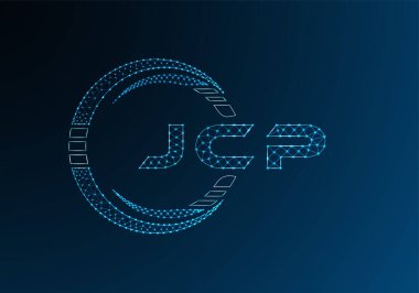 JCP low poly letter logo vector design. JCP lower poly logo design. Low poly logo.