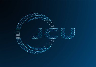JCU düşük poli harfli logo vektör tasarımı. JCU düşük polyester logo tasarımı. Düşük polyester logo.