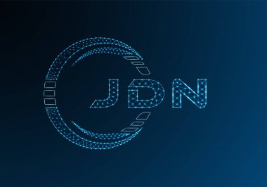 JDN low poly letter logo vector design. JDN lower poly logo design. Low poly logo.