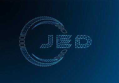 JED low poly letter logo vector design. JED lower poly logo design. Low poly logo.