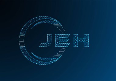 JeH düşük poli harfli logo vektör tasarımı. JeH düşük polyester logo tasarımı. Düşük polyester logo.