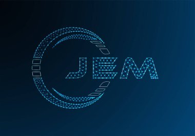 JEM düşük poli harfli logo vektör tasarımı. JEM düşük polyester logo tasarımı. Düşük polyester logo.