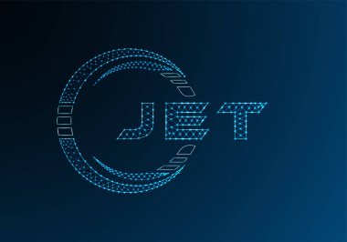 JET low poly letter logo vector design. JET lower poly logo design. Low poly logo.