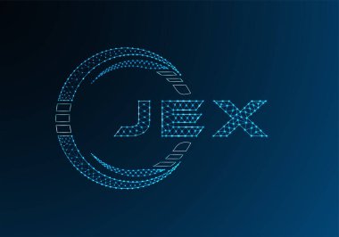 JEX düşük poli harfli logo vektör tasarımı. JEX düşük poli logo tasarımı. Düşük polyester logo.