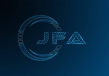 JFA düşük poli harfli logo vektör tasarımı. JFA alt poli logo tasarımı. Düşük polyester logo.