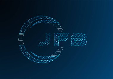 JFB low poly letter logo vector design. JFB lower poly logo design. Low poly logo.