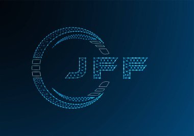 JFF düşük poli harfli logo vektör tasarımı. JFF düşük polyester logo tasarımı. Düşük polyester logo.