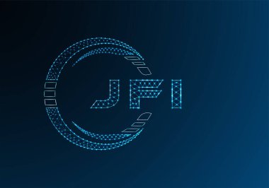 JFI düşük poli harfli logo vektör tasarımı. JFI düşük polyester logo tasarımı. Düşük polyester logo.