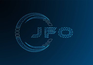 JFO düşük poli harfli logo vektör tasarımı. JFO düşük poli logo tasarımı. Düşük polyester logo.