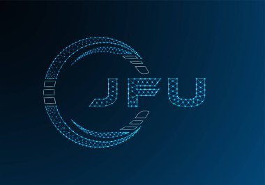 JFU düşük poli harfli logo vektör tasarımı. JFU düşük polyester logo tasarımı. Düşük polyester logo.