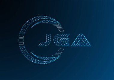 JGA low poly letter logo vector design. JGA lower poly logo design. Low poly logo.