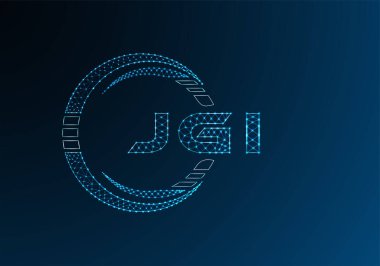 JGI düşük poli harfli logo vektör tasarımı. JGI düşük poli logo tasarımı. Düşük polyester logo.