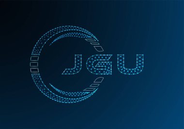 JGU düşük poli harfli logo vektör tasarımı. JGU düşük poli logo tasarımı. Düşük polyester logo.