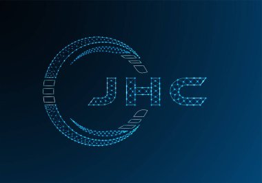 JHC düşük poli harfli logo vektör tasarımı. JHC düşük poli logo tasarımı. Düşük polyester logo.